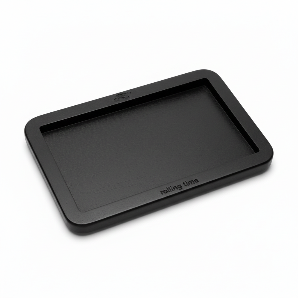 Black tray angled view