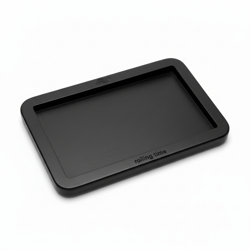 Black tray angled view