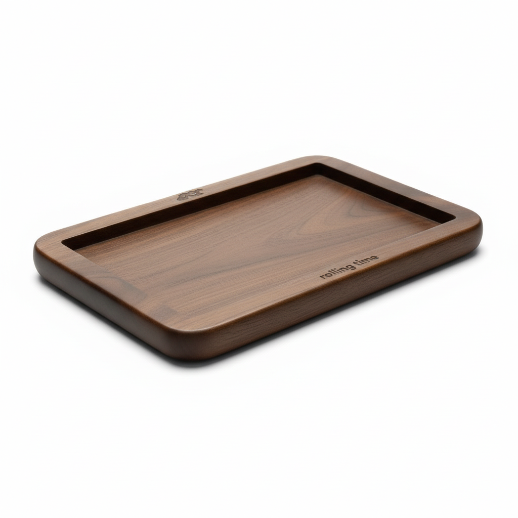 Dark brown tray angled view