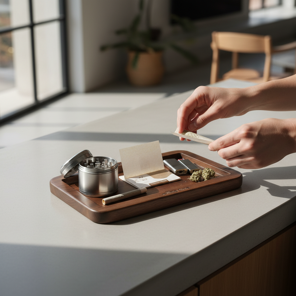 Dark brown tray marketing lifestyle