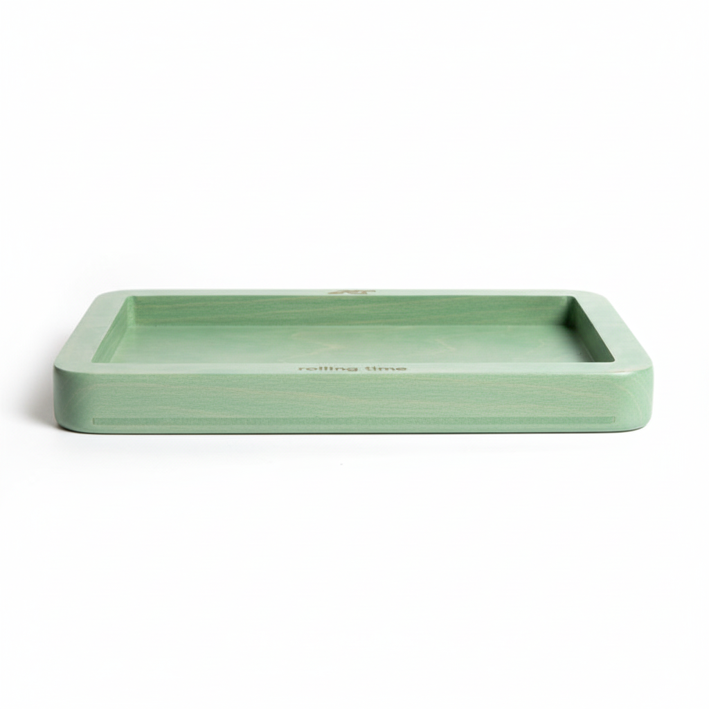 Mint green tray side view